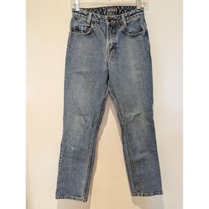 Vintage Ikeda Jeans Women's 26 X 29 Blue Denim Straight Leg Hipster‎ Preppy Y2K